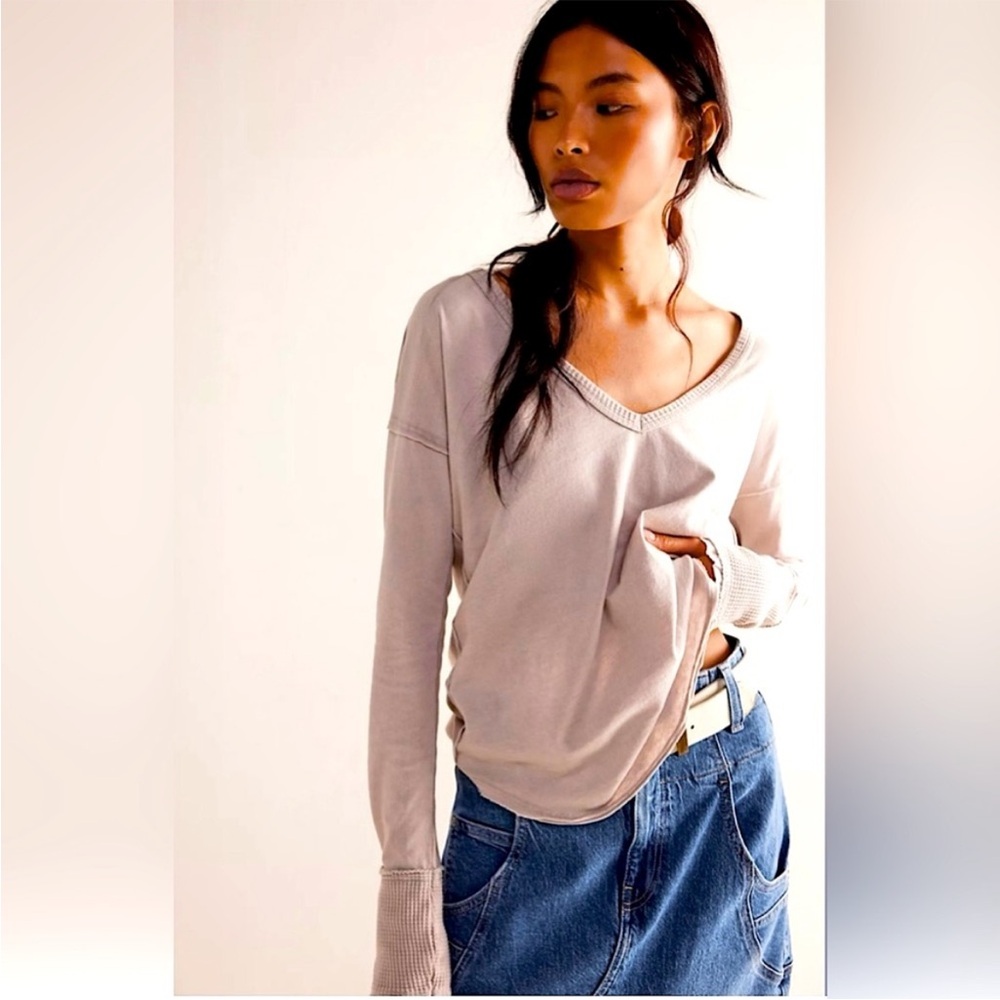 Free People | We the Free Coastal Cruising loose fit boho Long Sleeve Tee
